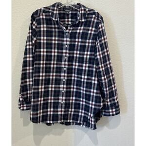 Eddie Bauer Women’s Plaid Button Shirt Size Large Cotton Blend